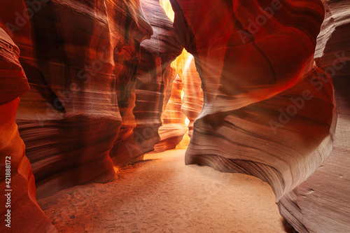 Panoramic shot of the breathtaking Antelope Canyon in Arizona, the USA. Hope and life concept.