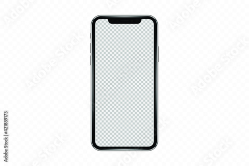Realistic mobile phone mockup, template. Isolated stock vector