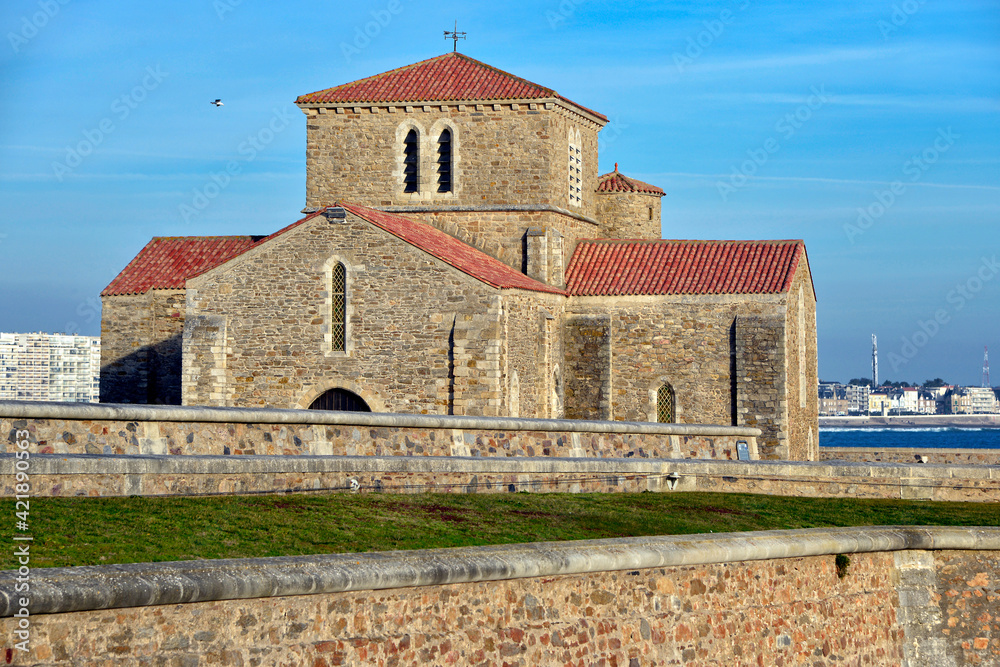 11th century Saint Nicolas priory at Les Sables d'Olonne, commune in the Vendée department in the Pays de la Loire region in western France 11th century Saint Nicolas priory at Les Sables d'Olonne, commune in the Vendée department in the Pays de la Loire region in western France