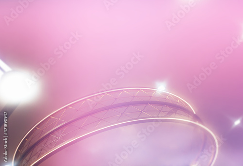 Bottom aligned pale glowing construction background photo