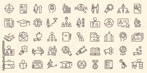 Very large set of line drawn career icons