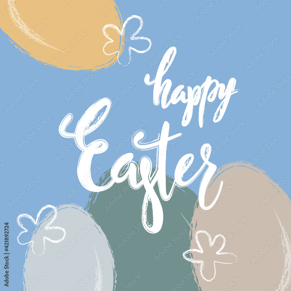 Obraz premium Happy Easter greeting card with holiday eggs