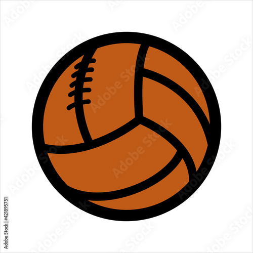 Colored tracing paper of a vintage football leather ball on a white background. Vector illustration