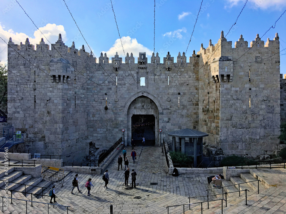 Naklejka premium The Damascas Gate in Jerusalem