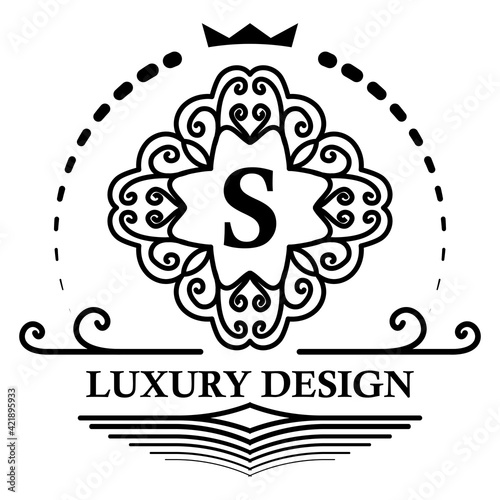 Elegant Logo or Monogram Design template. Graceful line sample for logotype. Luxury logo lineart design. Frame for letter symbol for cosmetics, organic, royal, jewelry brand.