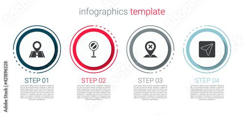Set Location, Stop sign, and Infographic of city map navigation. Business infographic template. Vector