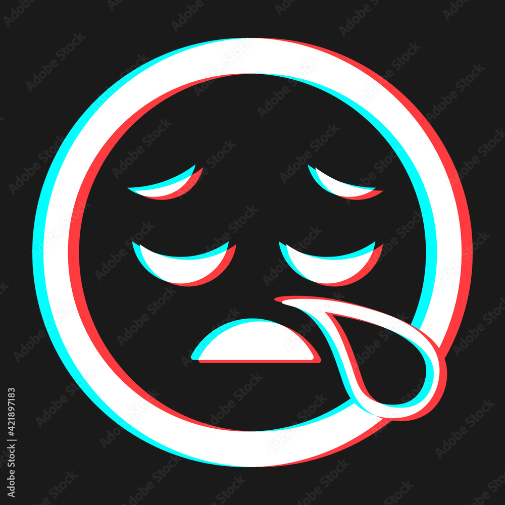 Cartoon smile emoticon symbol, icon in 3d effect with blue and red color Cartoon smile emoticon symbol, icon in 3d effect with blue and red color