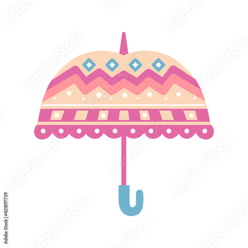 Colored umbrella on a white background. A design element. Icon. Vector illustration.
