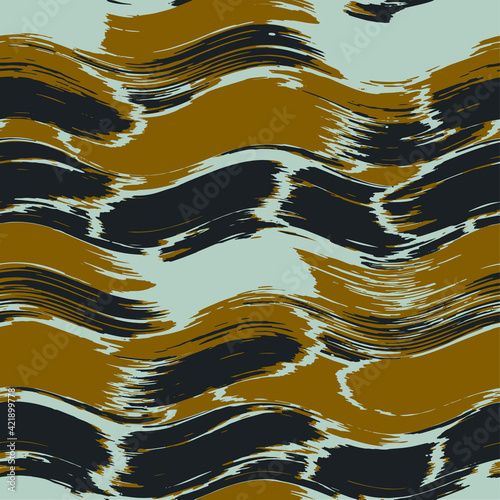 Monochrome Warp Striped Textured Background. Seamless Pattern.