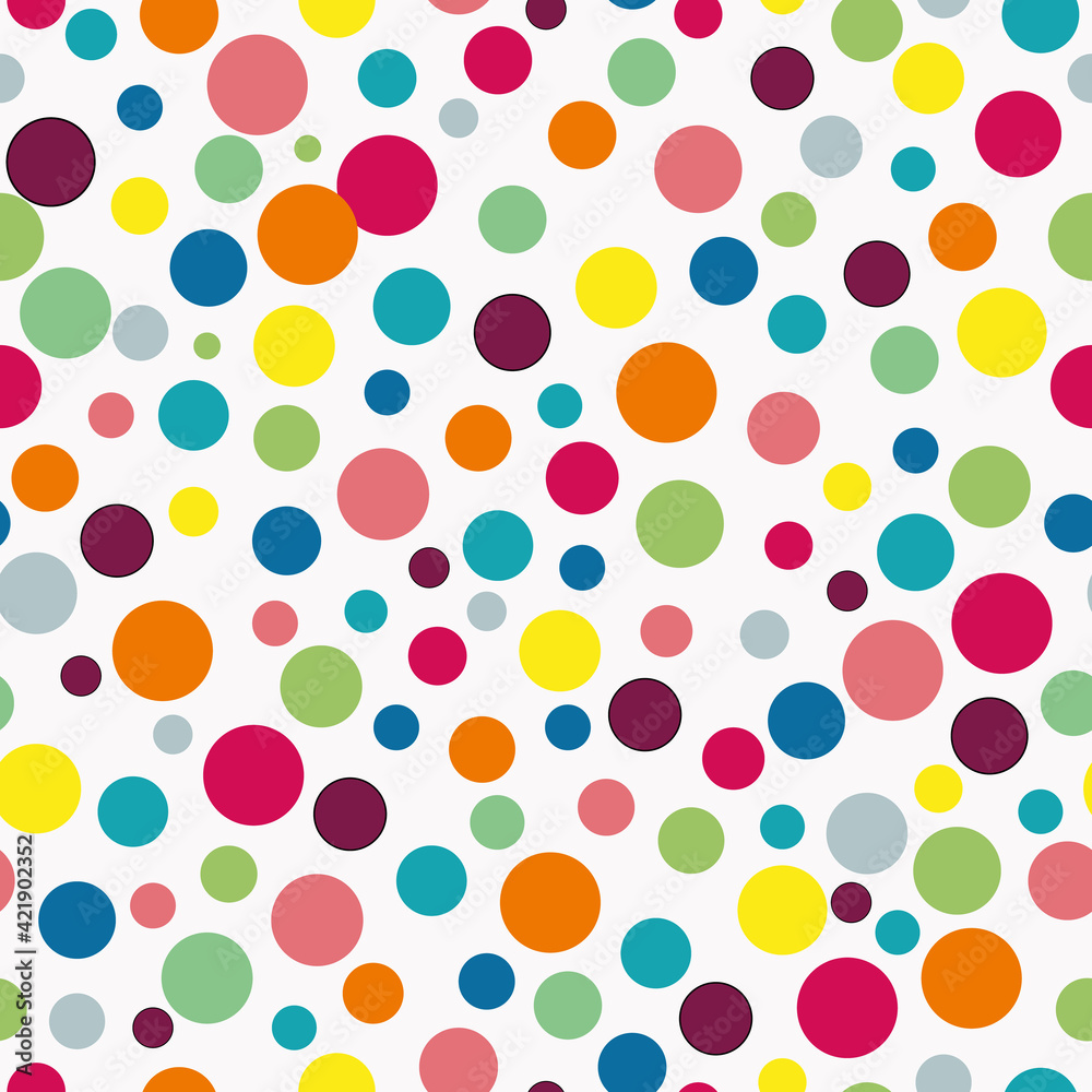 Vector colorful small and big circles pattern background