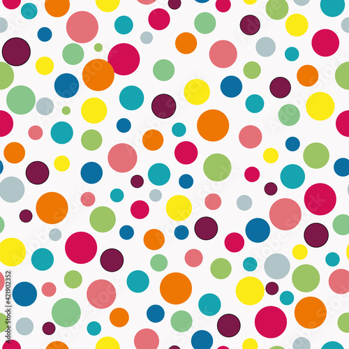 Fototapeta Naklejka Na Ścianę i Meble -  Vector colorful small and big circles pattern background
