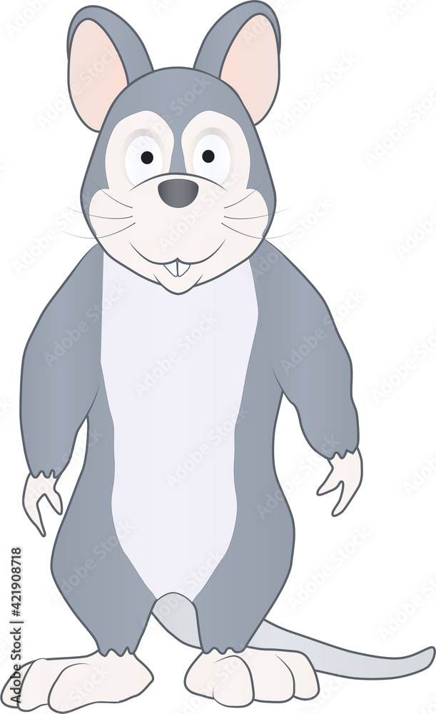 Obraz premium A friendly cute mouse is waiting for his friend