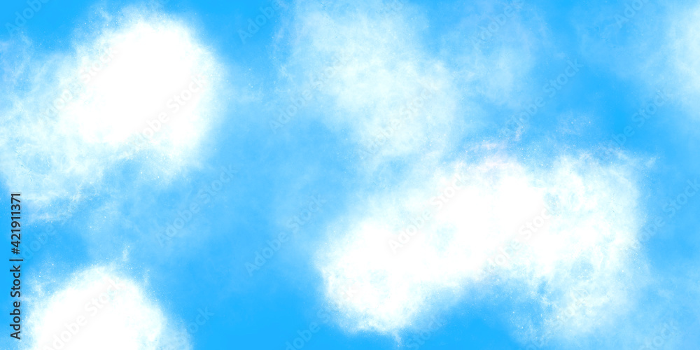 Fototapeta premium Sunny Blue Sky With White Clouds Illustration for Background