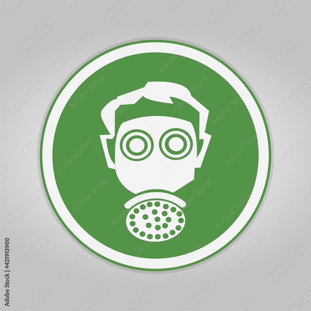 Symbol wear respirator protection Sign Isolate On White Background,Vector Illustration EPS.10 Symbol wear respirator protection Sign Isolate On White Background,Vector Illustration EPS.10