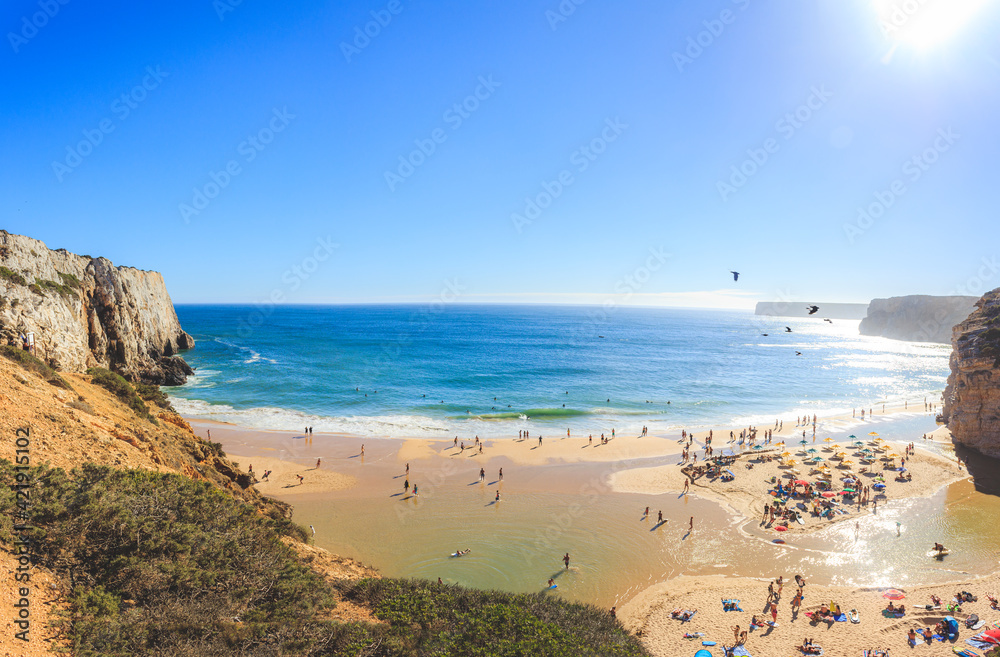 Panoramic view of Beliche beach- Sagres Portugal
