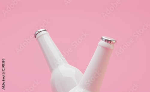 pink beer bottle photo