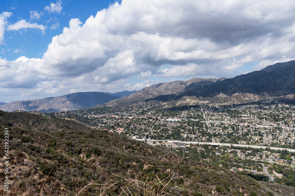 Mountaintop view towards Tujunga and Crescenta Highlands in Los Angeles, California.