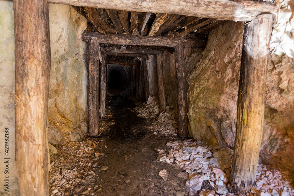 The tunnel in an abandoned mine in Serbia