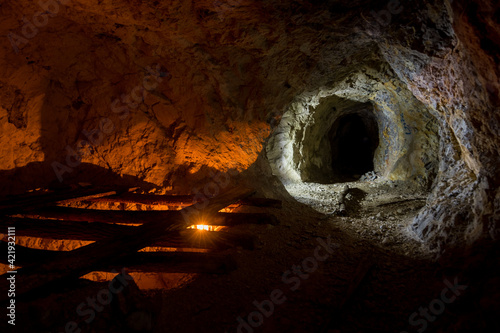 The tunnel in an abandoned mine in Serbia