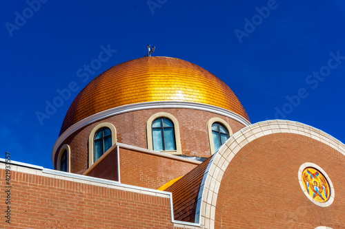 St. Pantelemon Greek Church in Markham, Ontario, Canada -  constructed in 1989. photo