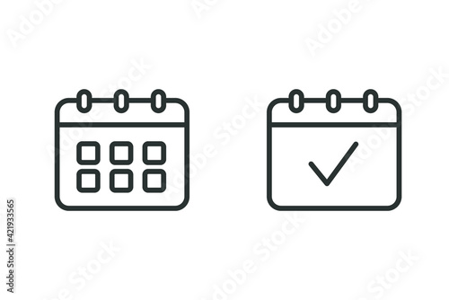 Calendar line icon. Simple outline style. Date, planner, pictogram, day, month, schedule, time event organizer symbol concept. Vector illustration isolated on white background. EPS 10.