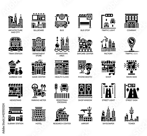 Set of downtown thin line and pixel perfect icons for any web and app project.