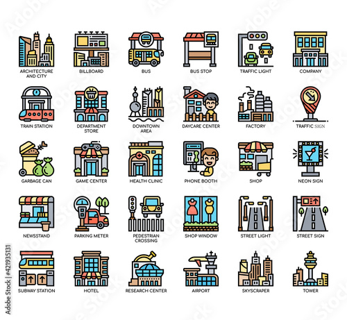 Set of downtown thin line and pixel perfect icons for any web and app project.