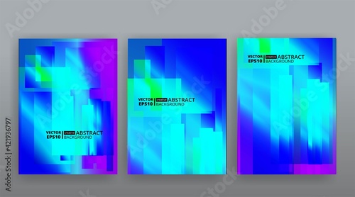 Wallpaper Mural Abstract page templates set, retro wave creative hipster, neon and gradient colors. Torontodigital.ca