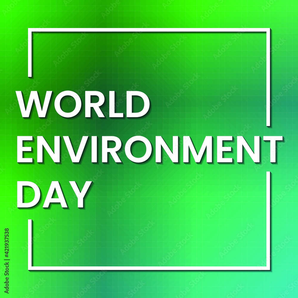 World environment day inscription on abstract low poly background. Ecological 5 June design on triangle green and blue gradient pattern. Vector illustration World environment day inscription on abstract low poly background. Ecological 5 June design on triangle green and blue gradient pattern. Vector illustration