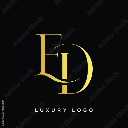 Abstract letter ED logo. This logo icon incorporate with abstract shape in the creative way. photo