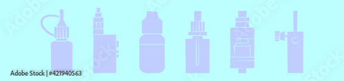 set of vaporizer cartoon icon design template with various models. vector illustration isolated on blue background