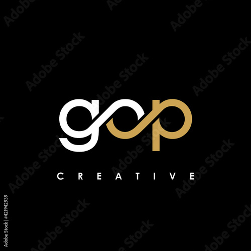 GOP Letter Initial Logo Design Template Vector Illustration photo
