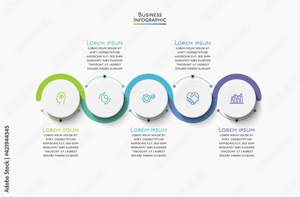 Fototapeta premium Business data visualization. timeline infographic icons designed for abstract background template milestone element modern diagram process technology digital marketing data presentation chart Vector