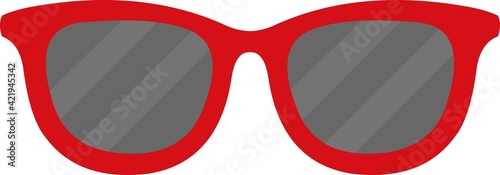 Vector emoticon illustration of red sunglasses
