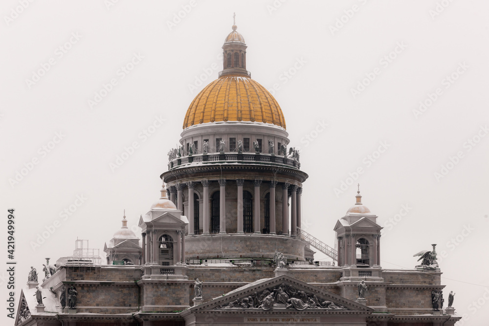 Isaac's cathedral in winter