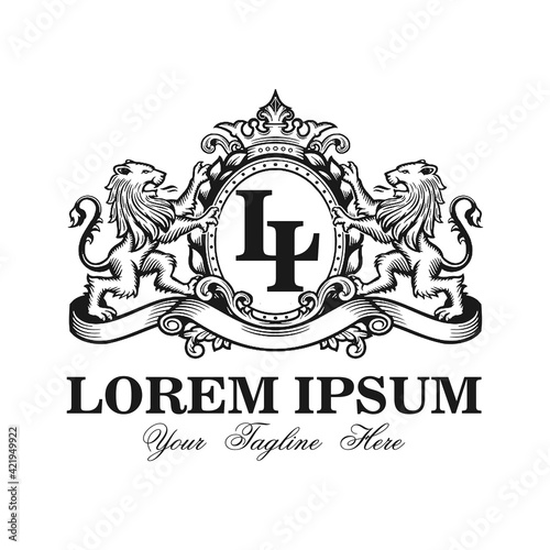Vintage lion logo for company