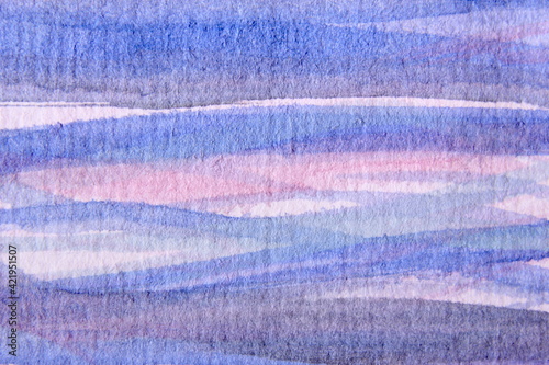 Blue Purple and Pink Macro Wavy Watercolor Lines