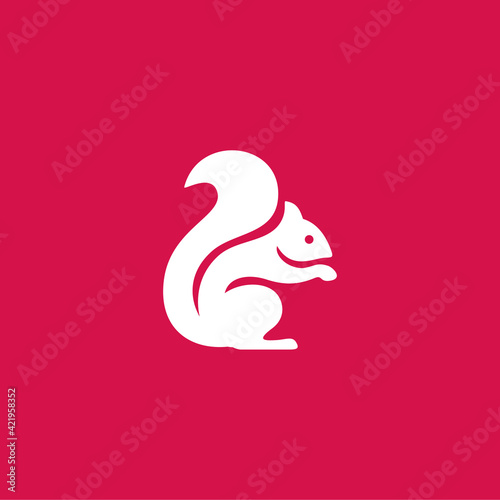 stand ready squirrel icon logo design inspiration