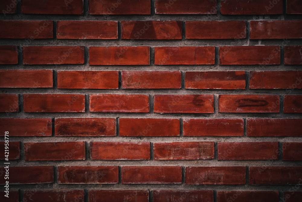 Brick wall of red color background Brick wall of red color background