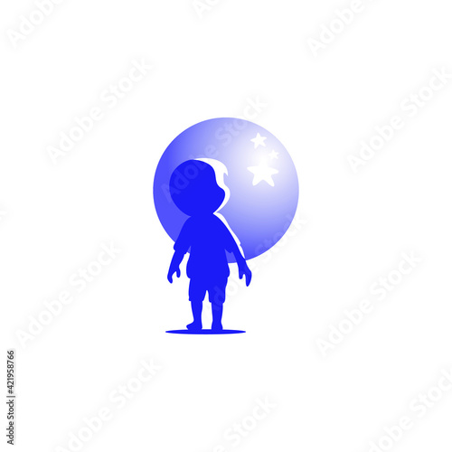 Kids staring star logo vector, Children dream logo designs template, 
design concept, logo, logotype element for template