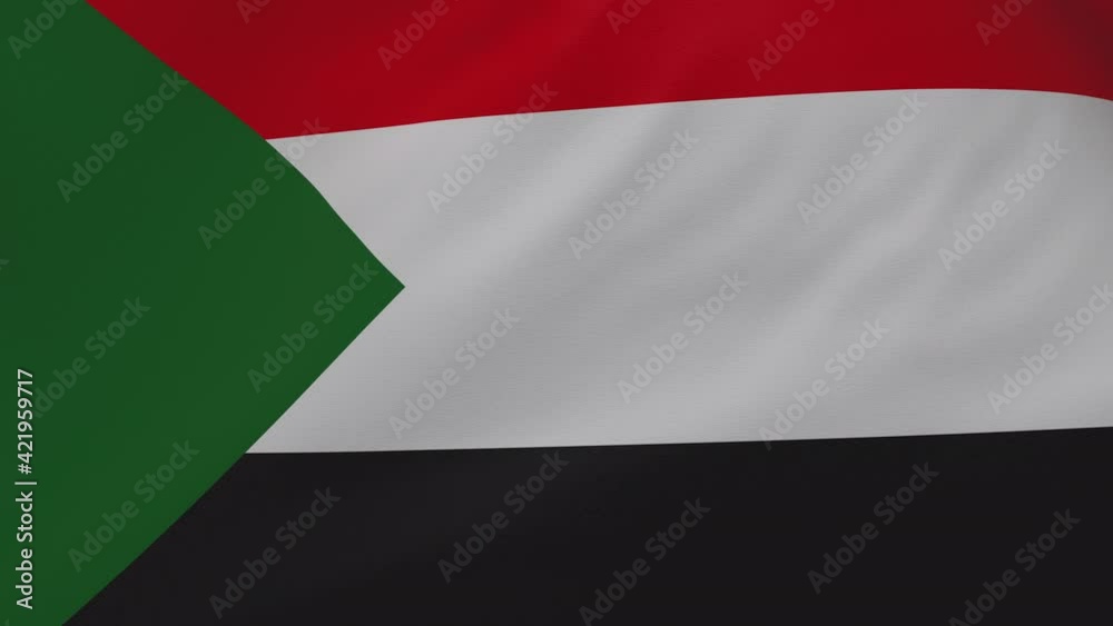 Sudan waving flag seamless loop animation 4k.