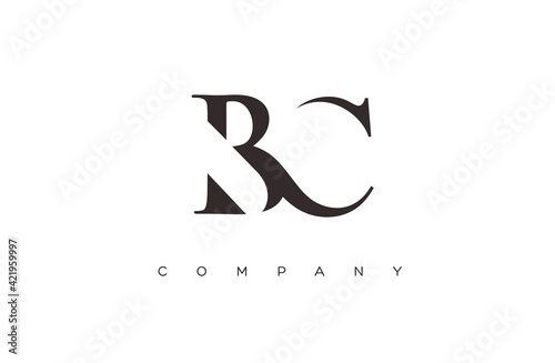 initial BC logo design vector