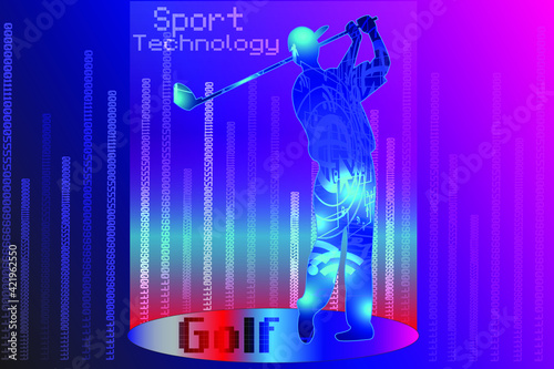 Golf sport background design. Website landing page. Template for apps. Technology.