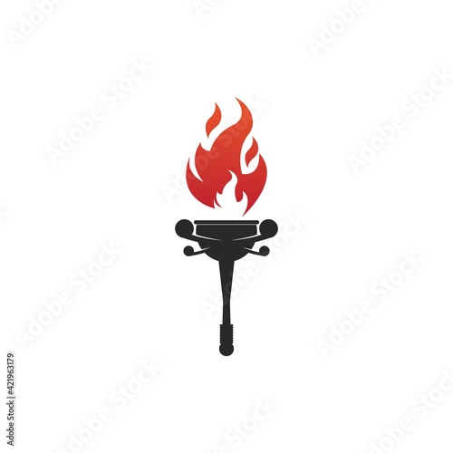 Torch vector icon illustration design