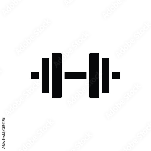 weight dumbbell icon. Dumbbell for gym and fitness. muscle lifting. Bodybuilder one hand dumbbell. sport and fitness equipment. Solid style. Vector illustration design on white background. EPS 10
