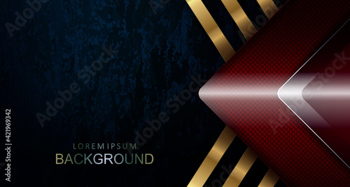 Textured abstract design with blue tint gradient, red arrow with gold rays