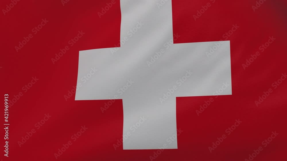 Switzerland waving flag seamless loop animation 4k. Switzerland waving flag seamless loop animation 4k.