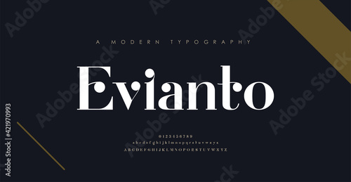 Elegant alphabet letters font and number. Classic Lettering Minimal Fashion Designs. Typography modern serif fonts decorative vintage design concept. vector illustration