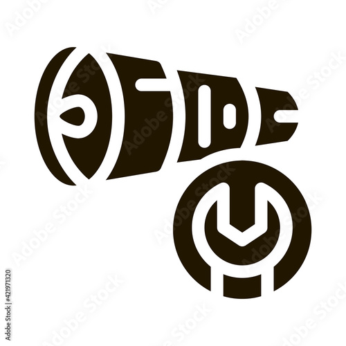 Engine Magnifier Icon Vector Glyph Illustration