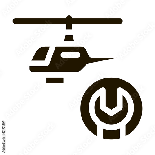 Engine Wrench Icon Vector Glyph Illustration
